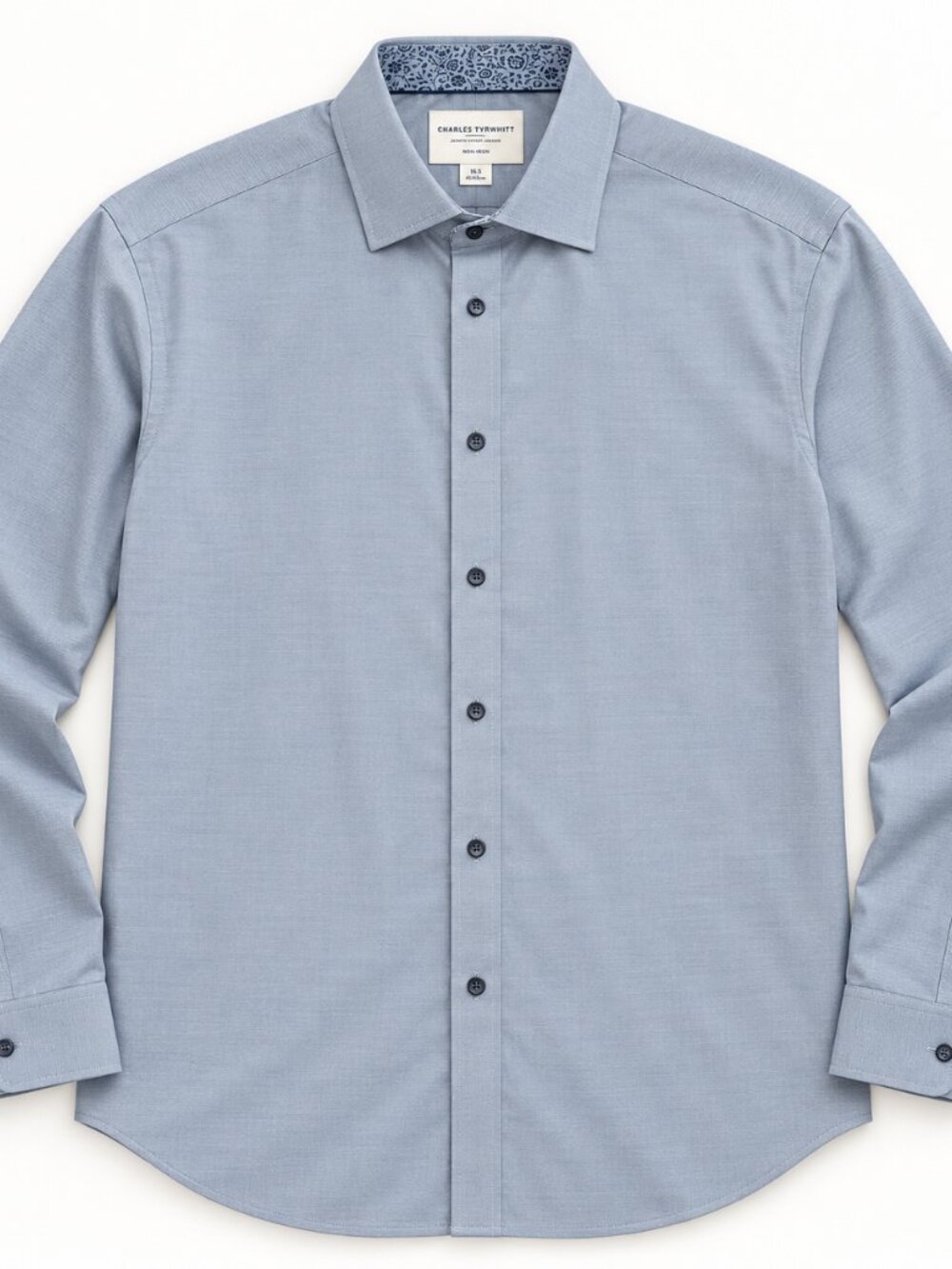 Charles Tyrwhitt Gray Blue Dress Shirt 18.5